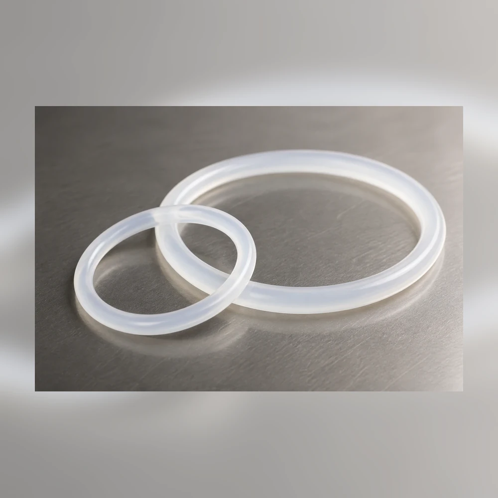 Molded silicone part and foam seal product visual