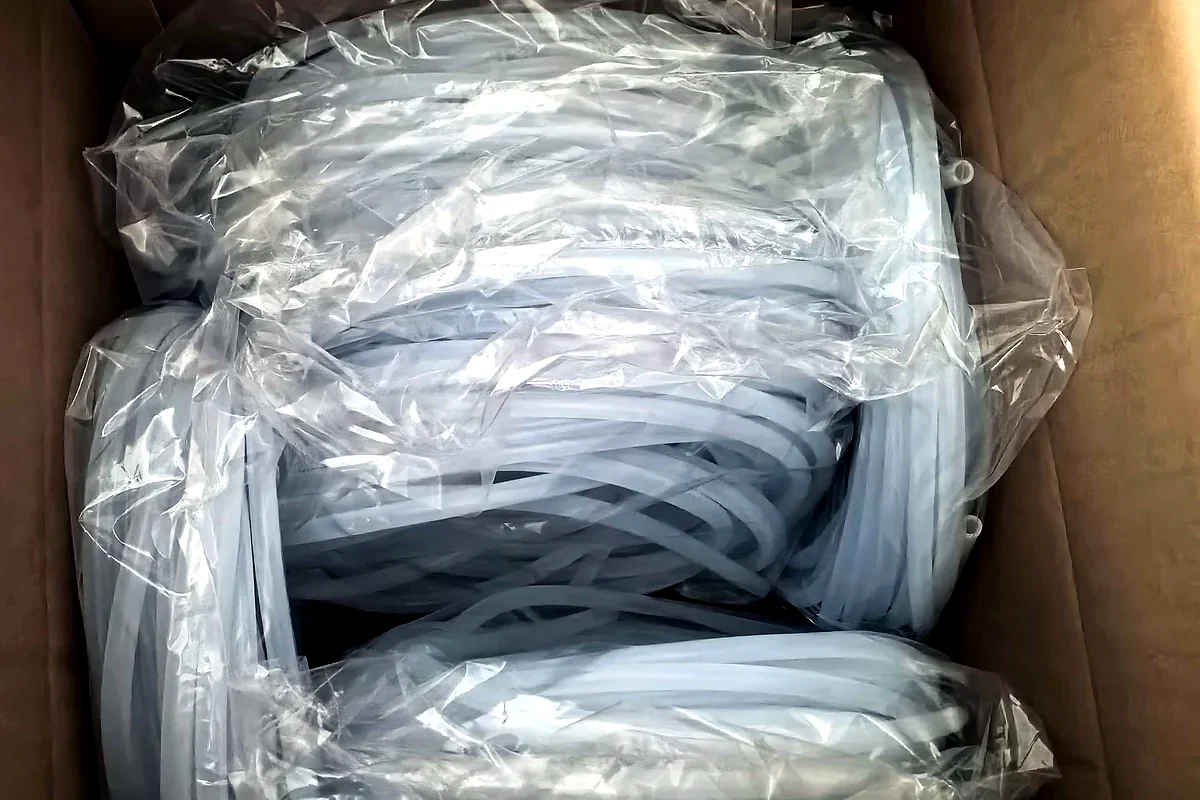 Industrial silicone sample packaging and documentation context