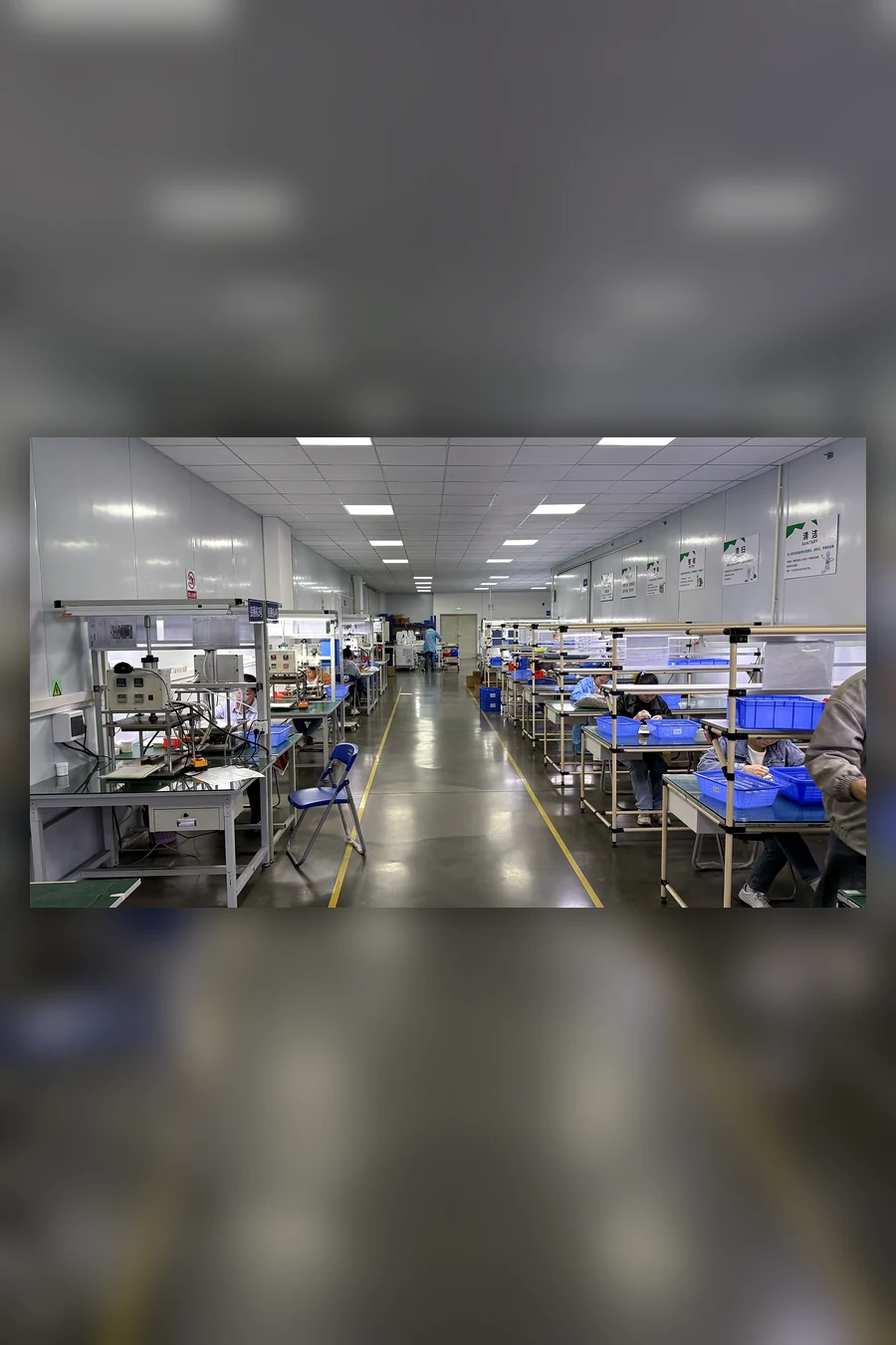 Workshop equipment and production line context for testing and quality review